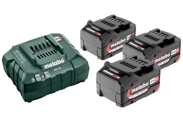 Набір акумуляторів Metabo 3 x 4.0 Ач + ASC 55 (685049000)  фото 