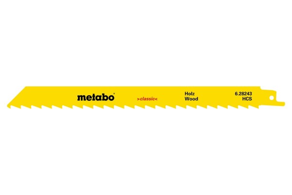 Сабельное полотно по дереву Metabo classic 225 мм, S 1111 К, 5 шт (628244000)  фото 
