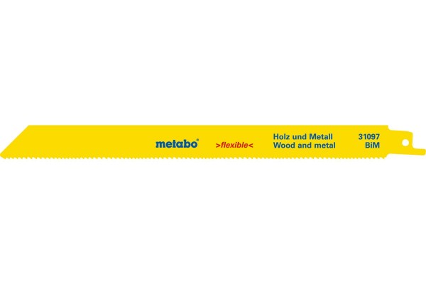 Сабельное полотно по дереву с гвоздями Metabo Flexible 225 мм, S 1122 VF, 25 шт (628247000)  фото 