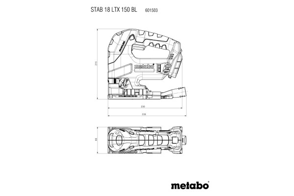 Акумуляторний лобзик Metabo STAB 18 LTX 150 BL MetaBox (601503840) фото 3