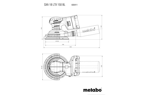 Акумуляторна ексцентрикова шліфмашина Metabo SXA 18 LTX 150 BL в кейсі METABOX 215 (600411840) фото 5