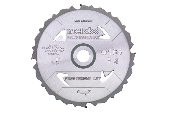 Диск пиляльний METABO «FIBERCEMENT CUT — PROFESSIONAL», 165X20 Z4 PCD FZ 5° (628289000)  фото 