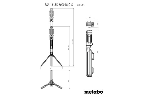 Прожектор акумуляторний Metabo BSA 18 LED 5000 DUO-S (601507850) фото 10