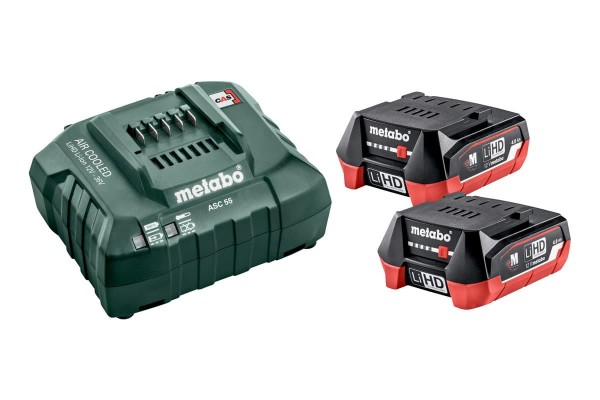 Комплект акумуляторних батарей Metabo LiHD 2х4 Аг 12 В  з зарядним пристроєм (685301000)  фото 