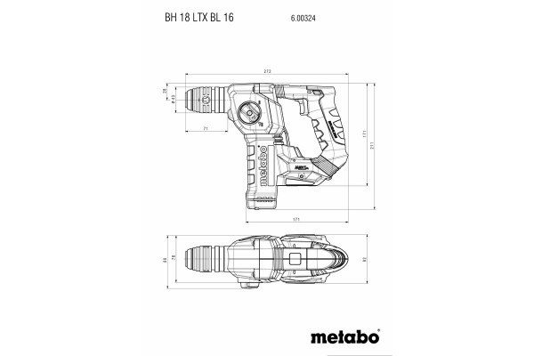 Акумуляторний перфоратор Metabo BH 18 LTX BL 16 (600324850) фото 7