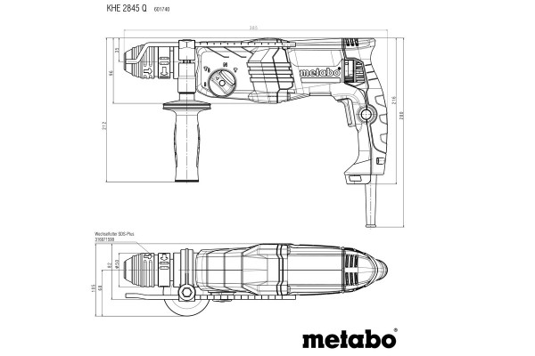 Перфоратор Metabo KHE 2845 Q зі швидкою зміною патрона (601740500) фото 6