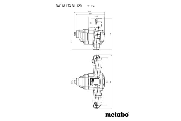 Акумуляторний будівельний міксер Metabo RW 18 LTX BL 120 каркас (601164850) фото 6