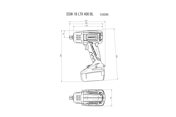 Акумуляторний ударний гайкокрут Metabo SSW 18 LTX 400 BL без АКБ і ЗП (602205890) фото 5