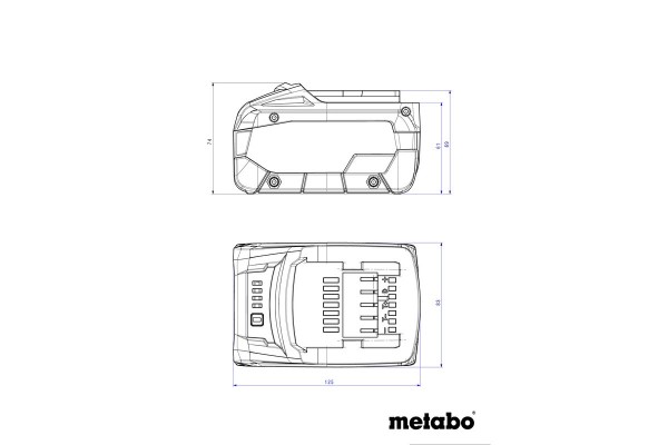 Комплект акумуляторних батарей Metabo LiHD 1х4 Аг 18 В + 1х5.5 Аг 18 В з зарядним пристроєм (685160000) фото 2