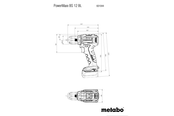 Акумуляторний дриль-шурупокрут Metabo PowerMaxx BS 12 BL + 2 АКБ і ЗП у кейсі (601044800) фото 1