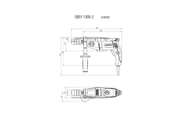 Ударний дриль Metabo SBEV 1300-2 S мережевий, ШЗП, 1.3 кВт (600786500) фото 6