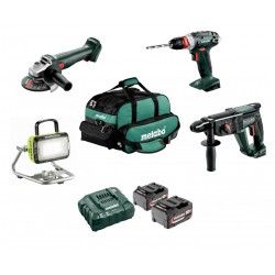 Набір акумуляторного інструменту Metabo: W 18 7-125 + BS 18 Quick + KH 18 LTX 24 + BSA 14.4-18 LED в сумці (UA601712850)