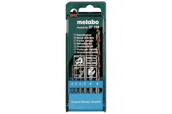 Набор сверл по металлу Metabo HSS-Co 6 предметов (627119000)  фото 