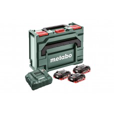 Комплект акумуляторних батарей Metabo LiHD 18 В 3х4 Аh із зарядним пристроєм у кейсі (685133000)