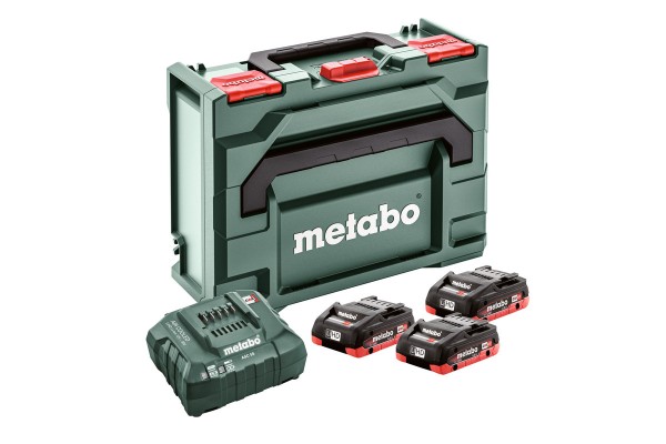 Комплект акумуляторних батарей Metabo LiHD 18 В 3х4 Аh із зарядним пристроєм у кейсі (685133000)  фото 