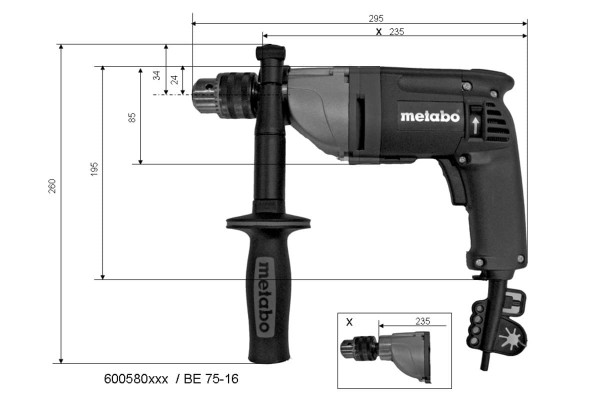Дриль Metabo BE 75-16 (600580000) фото 5