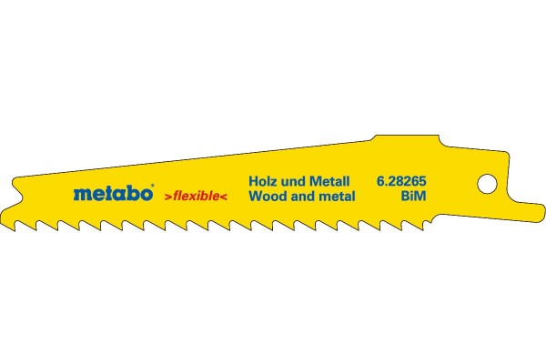 Сабельное полотно по дереву с гвоздями Metabo Flexible 100 мм, S 511 DF, 5 шт (628265000)  фото 