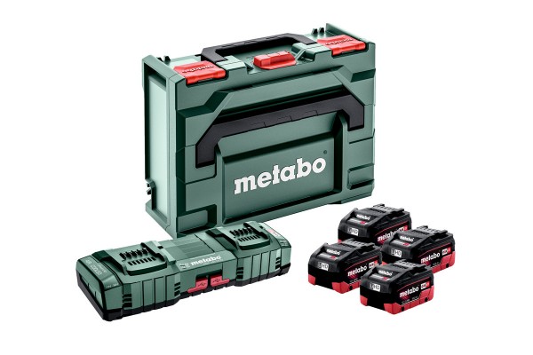 Комплект акумуляторних батарей Metabo LiHD 4х10 Аг 18 В з зарядним пристроєм в кейсі (685143000)  фото 