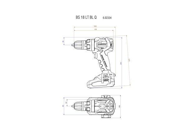 Акумуляторний дриль-шурупокрут Metabo BS 18 LT BL Q безщітковий каркас (602334840) фото 5