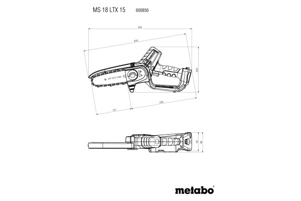 Акумуляторна ланцюгова пила Metabo MS 18 LTX 15 (600856500) фото 13