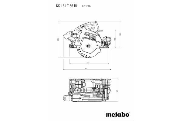 Акумуляторна ручна дискова пила Metabo KS 18 LTX 66 BL каркас в кейсі + шина KFS 44 (691194000) фото 5