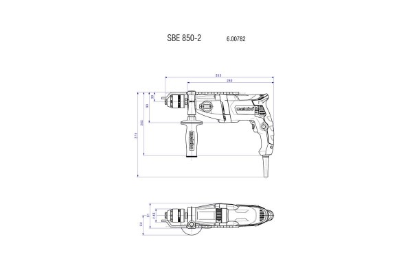 Ударний дриль Metabo SBE 850-2 Ключ.Патрон, кейс (600782510) фото 6