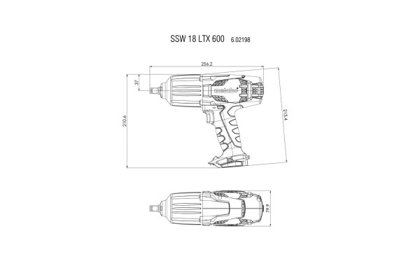 Акумуляторний ударний гайкокрут Metabo SSW 18 LTX 600 каркас в кейсі (602198840) фото 3