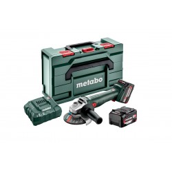 Акумуляторна кутова шліфувальна машина Metabo W 18 L 9-125 QUICK +2 АКБ 5.2 Агод з ЗП і кейсом METABOX 165 L (602249650)