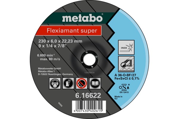 Зачистной круг Metabo Flexiamant Super 230x6x22.23 Inox (616622000)  фото 