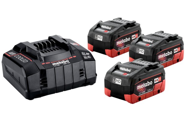 Набір акумуляторів Metabo 3xLiHD5.5 Аг + ASC 145 (685074000)  фото 