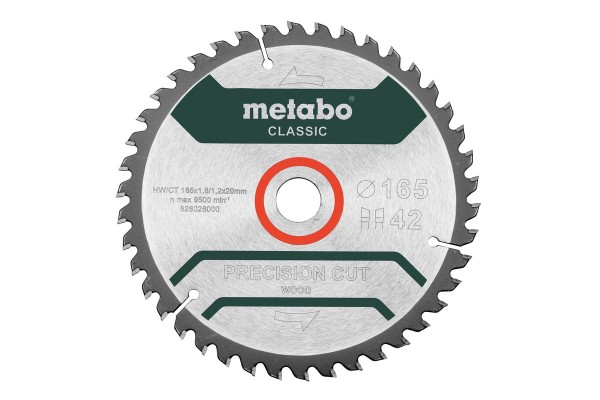 Диск пиляльний METABO "PRECISION CUT WOOD - CLASSIC", 165X20 Z42 WZ 5° (628026000)  фото 