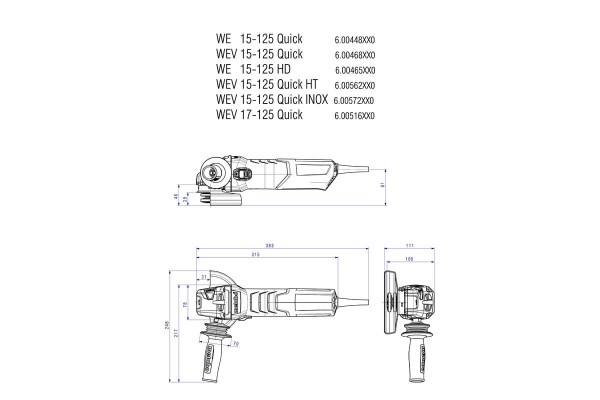 Кутова шліфмашина Metabo WE 15-125 QUICK (600448000) фото 6