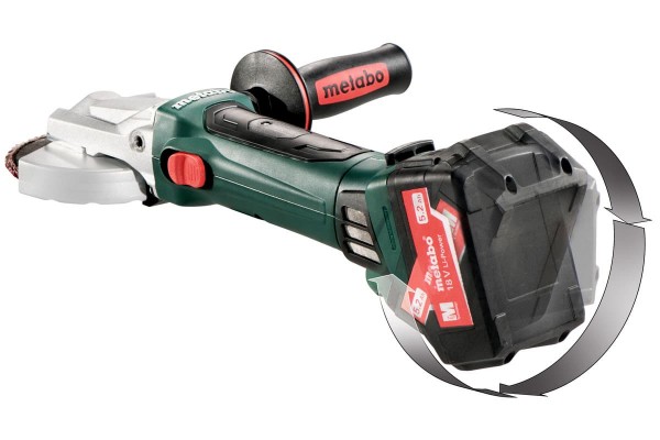Акумуляторна болгарка з плоским корпусом редуктора Metabo WF 18 LTX 125 Quick 2х5.5 Аг (601306660) фото 1
