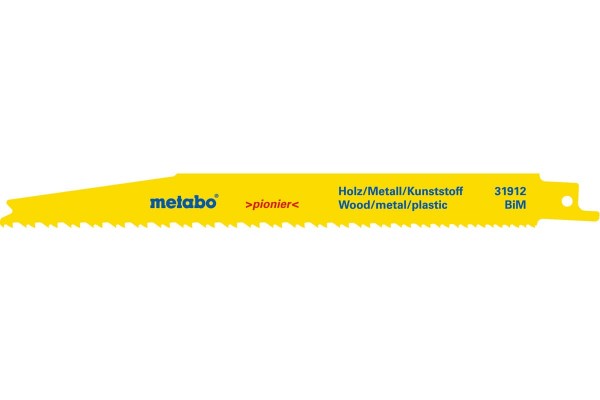 Сабельное полотно по дереву с гвоздями Metabo Pioner 200 мм, S 3456 XF, 5 шт (631915000)  фото 