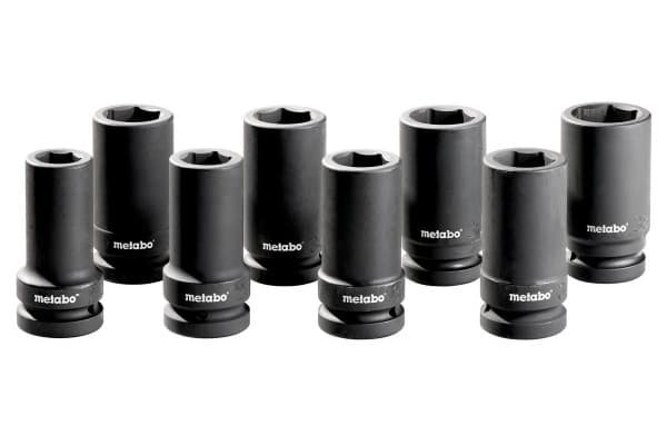 Комплект удлиненных торцевых ударопрочных головок Metabo 1", 8 предметов  (628835000)  фото 
