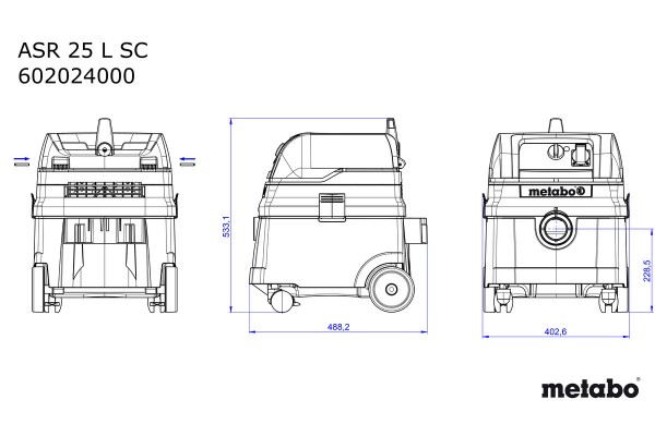 Пилосос Metabo ASR 25 L SC (602024000) фото 6