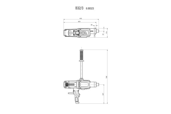 Дриль Metabo B 32/3 з додатковою рукояткою (600323260) фото 2