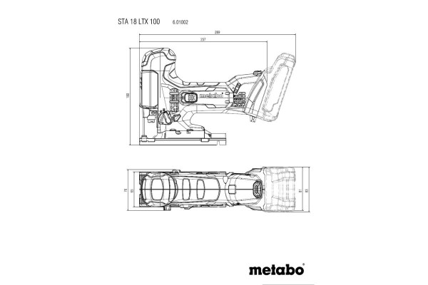 Акумуляторний лобзик Metabo STA 18 LTX 100 каркас в кофрі (601002860) фото 2