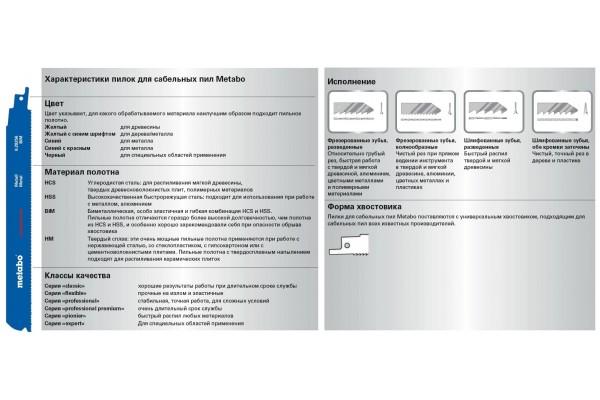 Сабельное полотно по дереву с гвоздями Metabo Flexible 100 мм, S 511 DF, 5 шт (628265000) фото 1