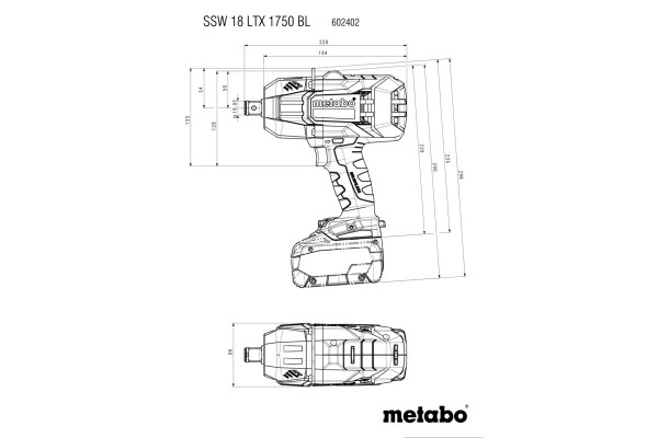Акумуляторний ударний гайкокрут Metabo SSW 18 LTX 1750 BL в кейсі (602402840) фото 6