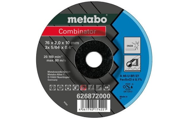 Универсальный круг по нержавеющей стали Metabo Combinator Inox 3 шт (626872000)  фото 