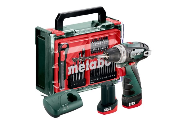 Акумуляторний дриль-шурупокрут Metabo PowerMaxx BS Basic 2х2.0 Аг Mobile Workshop Mini (600080710)  фото 
