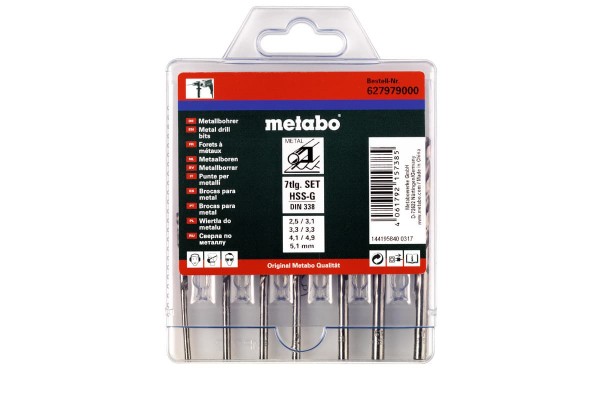 Набор сверл по металлу Metabo HSS-G 7 предметов (627979000)  фото 
