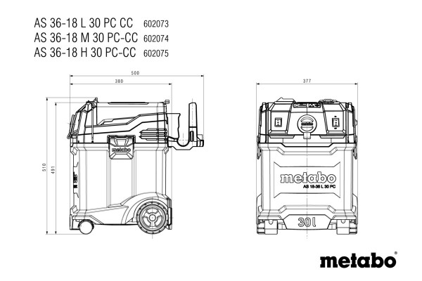 Акумуляторний пилосос Metabo AS 36-18 M 30 PC-CC (602074850) фото 10