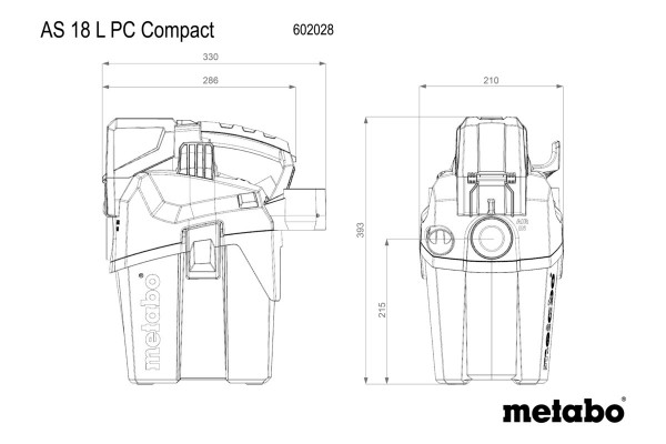 Будівельний пилосос Metabo AS 18 L PC Compact (602028850) фото 3