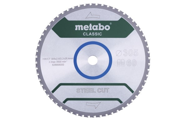 Диск пильний Metabo Steel Cut - Classic 305x25,4x60T (628668000)  фото 