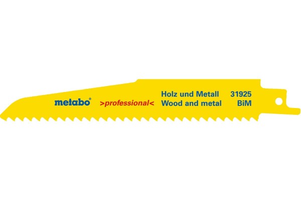 Сабельное полотно по дереву с гвоздями Metabo Professional 150 мм, S 610 DF, 5 шт (631925000)  фото 