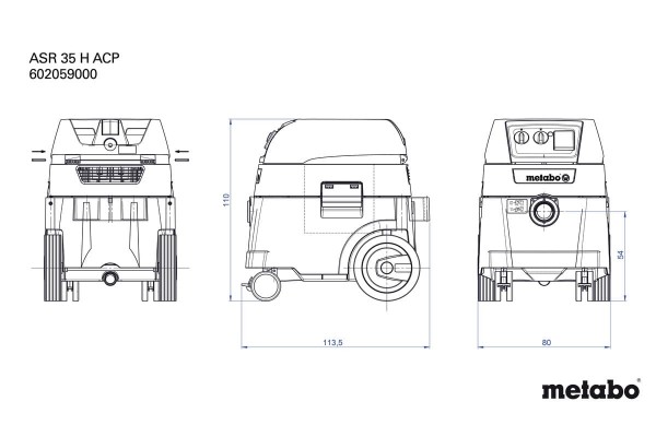 Будівельний пилосос Metabo ASR 35 H ACP (602059000) фото 6