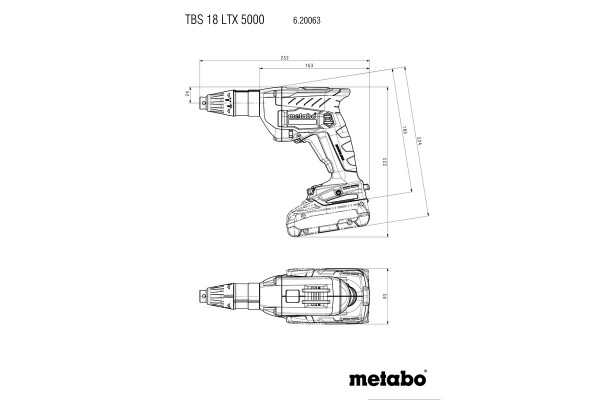 Акумуляторный шурупокрут для гіпсокартону Metabo TBS 18 LTX BL 5000 каркас в кофрі (620063860) фото 4