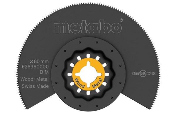 Пильное полотно по дереву с металлом для мультиинструмента BiM Ø 85 мм Metabo (626960000)  фото 
